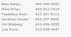 Employee Cell Phone Numbers
